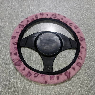 wheel cover without inner ring: Steering wheel cover - long-hair-heart-pink-without-inner-ring-38cm