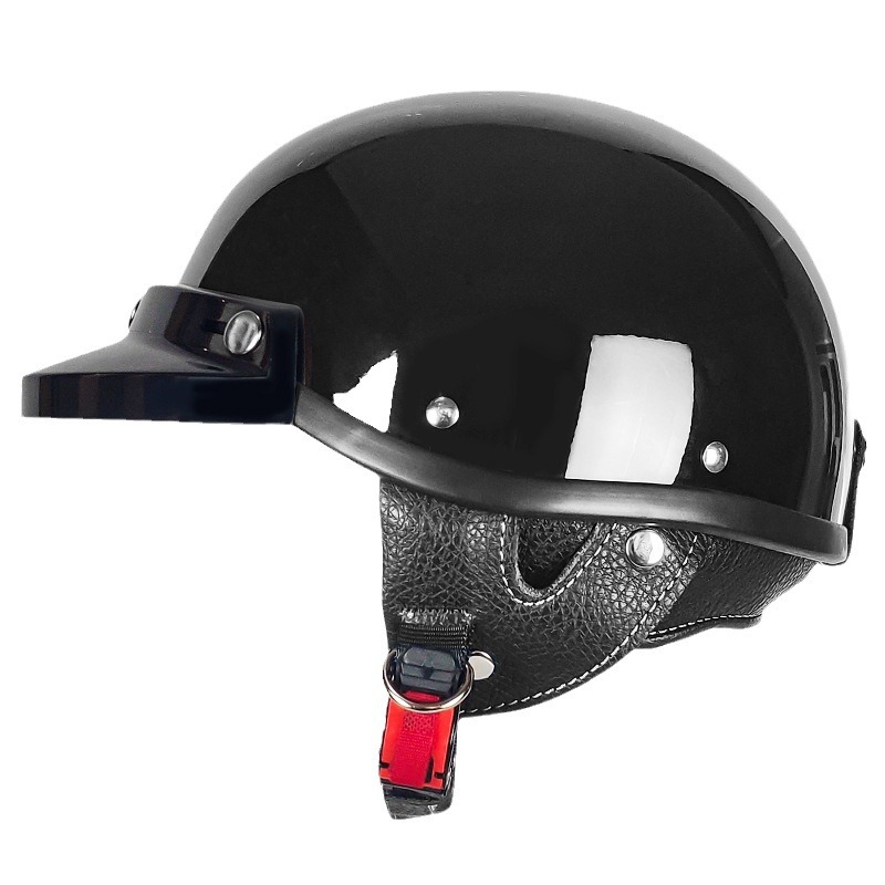 Casco de motocicleta Casco retro medio casco de estilo japonés certificado 3c para hombres y mujeres, coche eléctrico de verano y otoño, casco de pala, hebilla rápida