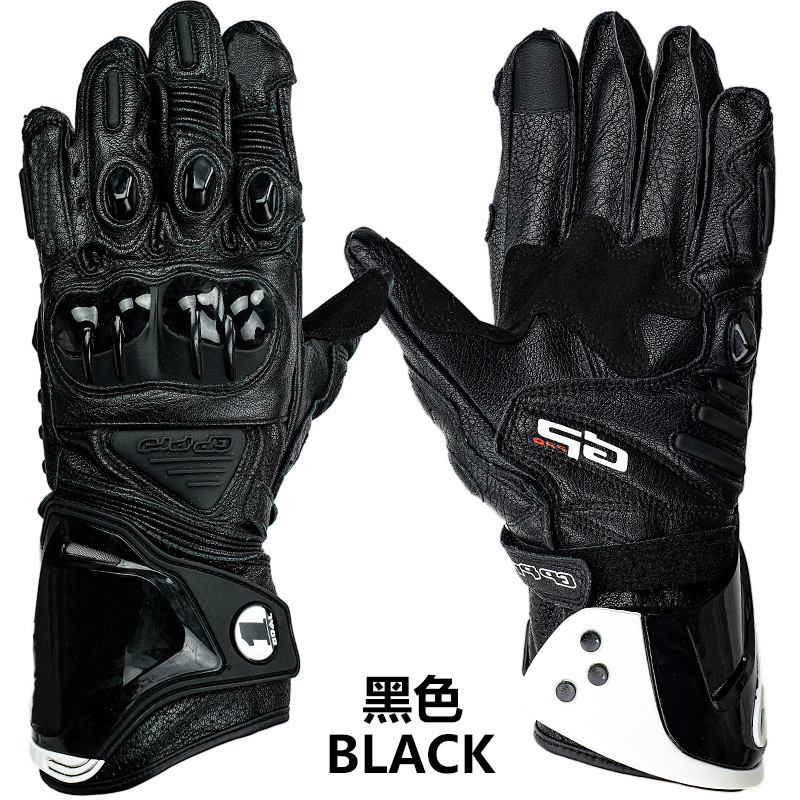 Guantes de ciclismo de motocicleta Guantes de cuero resistentes a las caídas y al desgaste Guantes largos de pista de motocicleta Pantalla táctil