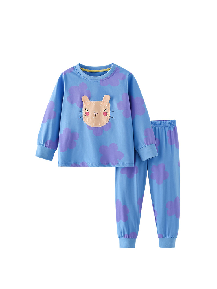 Malwee niñas transfronterizas de otoño y invierno nuevos niños europeos y estadounidenses de cuello redondo manga larga cintura elástica set infantil