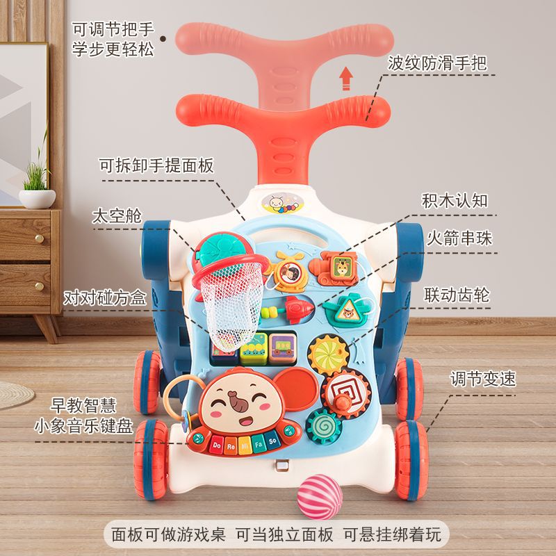 Nuevo bebé andador anti-flip o-pierna 1-3 años bebé caminar carro multifuncional inteligencia juguetes