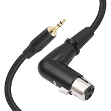 新品现货3.5公转弯头卡农公 1/8 TRS转XLR 直角转弯麦克风线