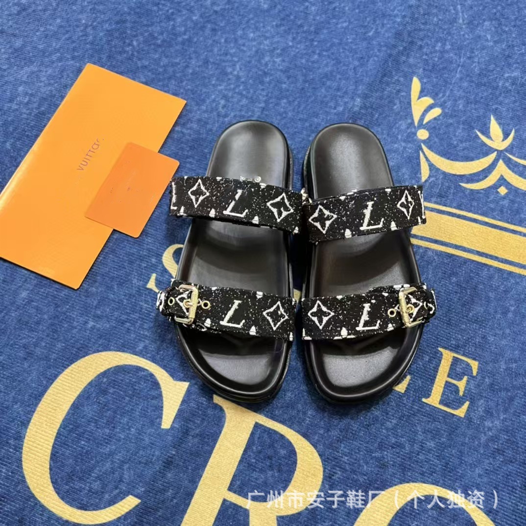 2024 nueva Europa, América, Oriente Medio, Nigeria, Singapur, Camboya, hebilla de cinturón de metal, velcro, zapatillas planas