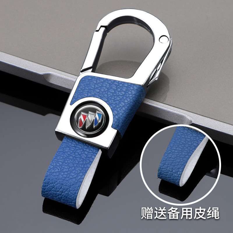 Llavero de coche de alta gama para hombre, cinturón doble, llave de coche gruesa, resistente al desgaste y resistente a los arañazos, colgante de llavero de cuero exquisito
