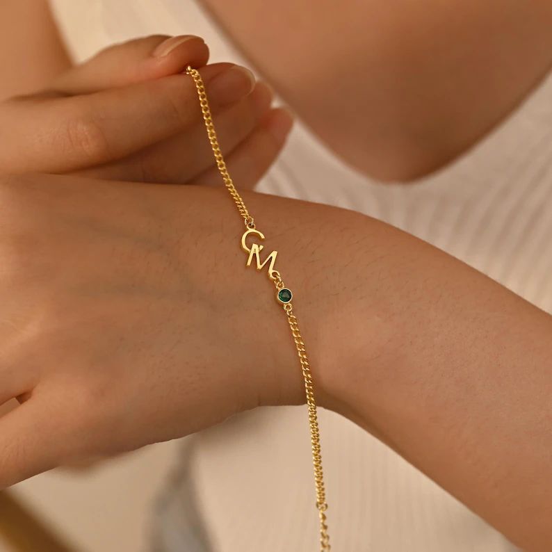 Cross-Border Etsy Amazon DIY Birthstone Name Bracelet Personalized Gift for Women