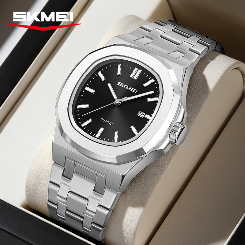 Momento de negocios de acero 30 metros reloj de cuarzo impermeable calendario único reloj de hombre comercio exterior suministro transfronterizo al por mayor