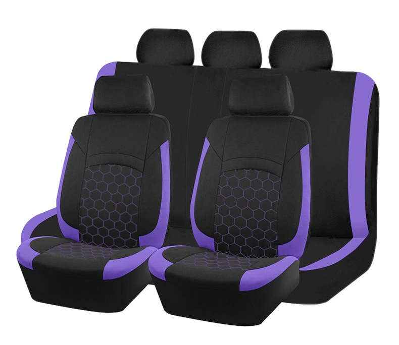 New Hexagonal Honeycomb Car Seat Cushion, Soft and Wear-Resistant, Full-Coverage Seat Cover, Black and Red, Black and Beige Dual-Color Car Seat Cushion
