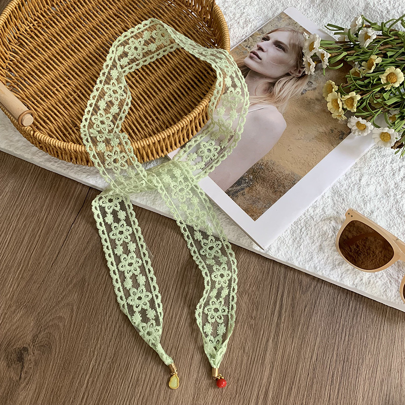 Nuevo colgante de moda de encaje de hadas trenzado correa de cabello flotante correa de cabello blanca correa de cabello universal temperamento correa de cabello hueco