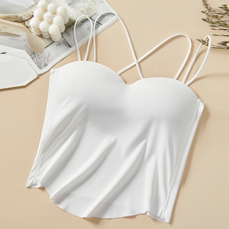 Chaleco de cojín en el pecho con tirantes cruzados de viento puro para mujer