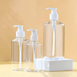500ml斜肩沐浴露瓶 pet塑料护肤品乳液瓶 200-300ml按压洗发水瓶