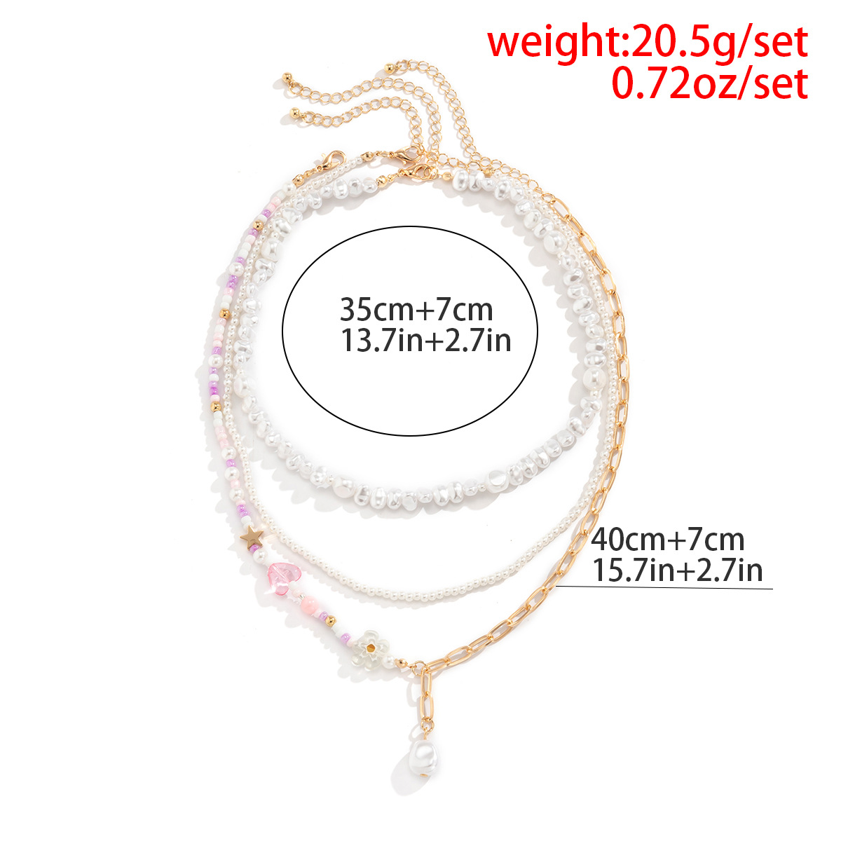 Vintage Style Geometric Round Letter Imitation Pearl Alloy Copper Plating Chain Women's Double Layer Necklaces display picture 32