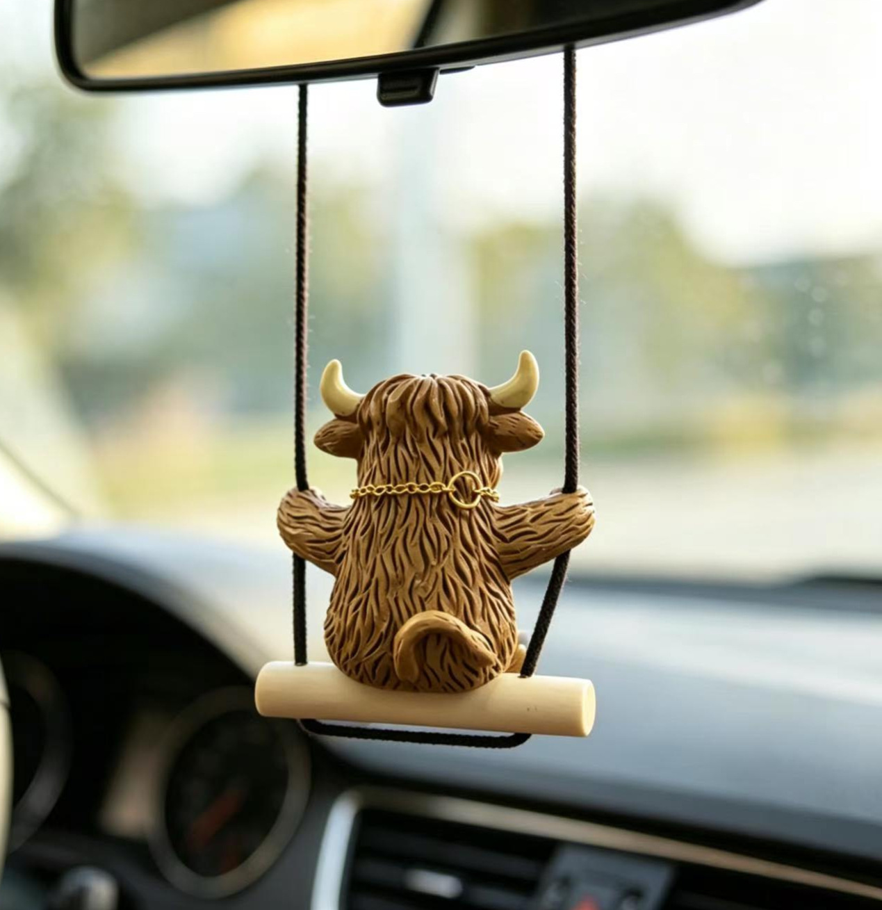 Cross-Border Highland Cow Flower Pot Hanging Ornament Resin Cute Animal Yak Figurine Garden Courtyard Balcony Decoration