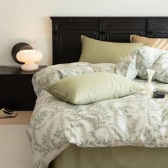 Niche | Mixed Retro Print 100% Cotton Full Set Bedding Including Flat Sheet and duvet cover, made of Long Staple Cotton