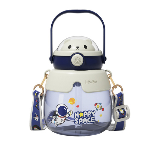 Children's water cup in summer, high-looking and cute, special straw cup for kindergarten primary school students to go to school, plastic big belly cup