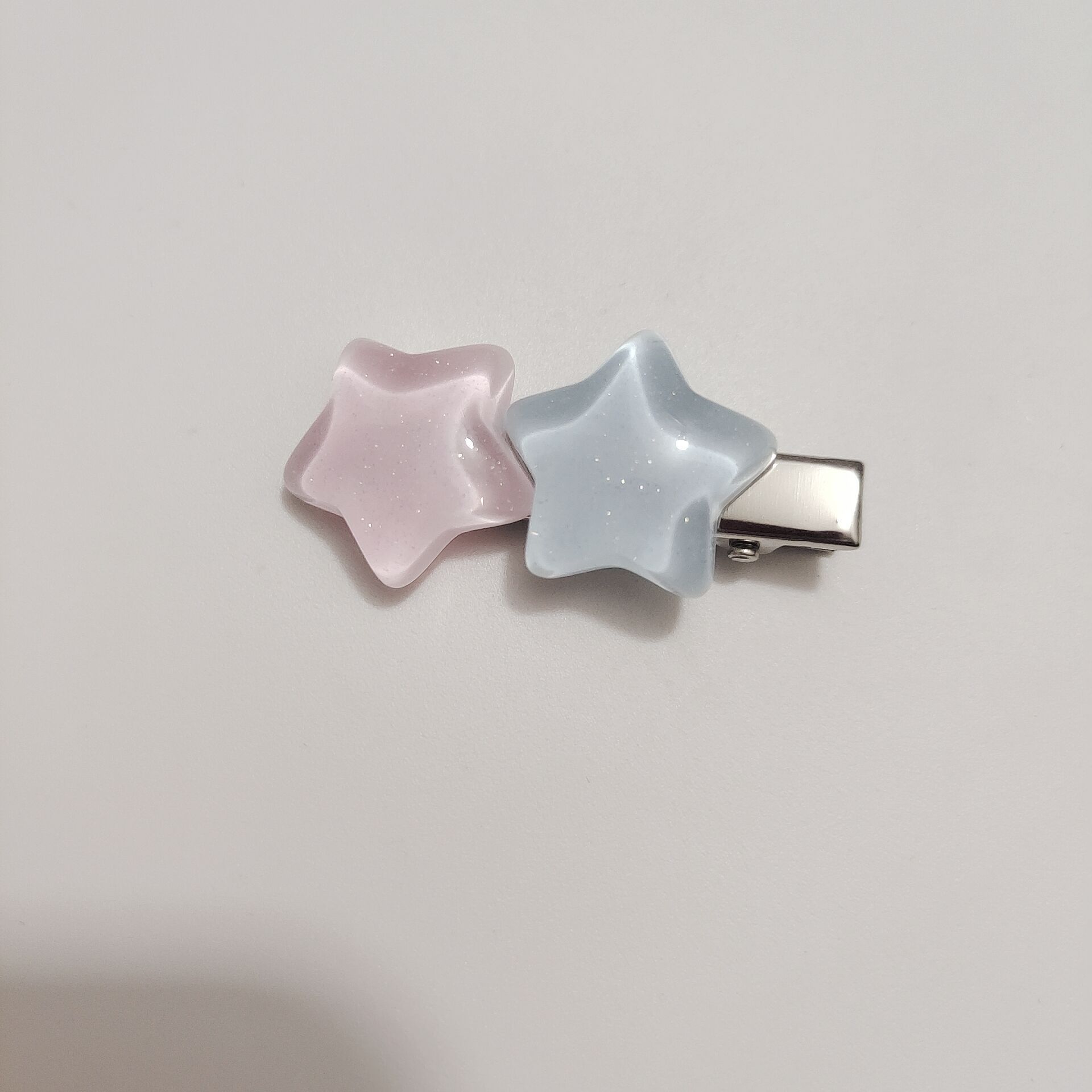 핑크 블루 스타 머리핀