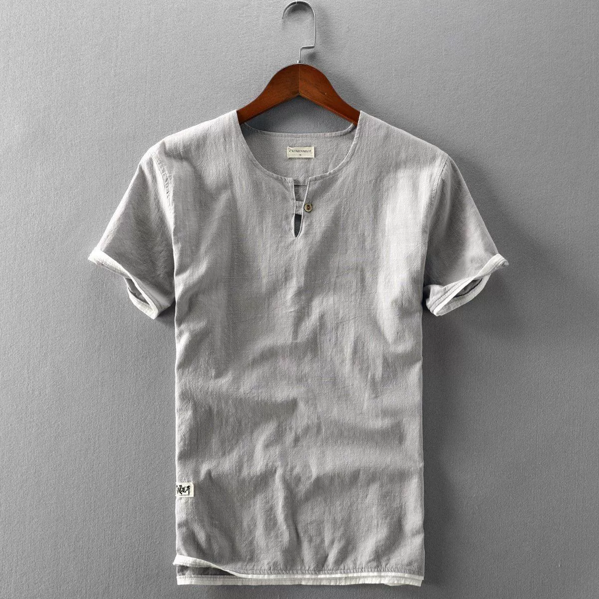 Summer retro thin shirt, cotton and linen, oversize