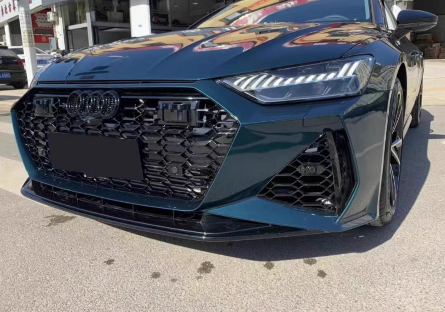 19-24 Austrian a7 modified S7/RS7 honeycomb middle net large surround front bar assembly A7 black warrior 24 wholesale