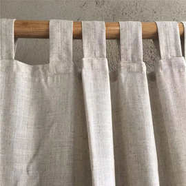 RP4T批发天然亚麻窗帘成品简约现代麻布遮光落地窗客厅卧室棉麻窗