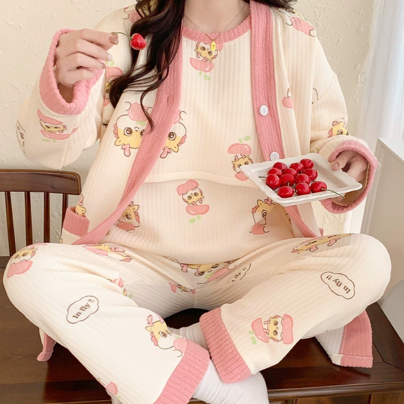 Кормление весенне-осенний и зимний воздушный хлопок набор из трех частей послеродового кормления