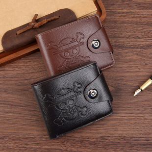 Factory direct supply cross-border new men's wallet zipper multi-card trend cartoon short wallet in stock wholesale