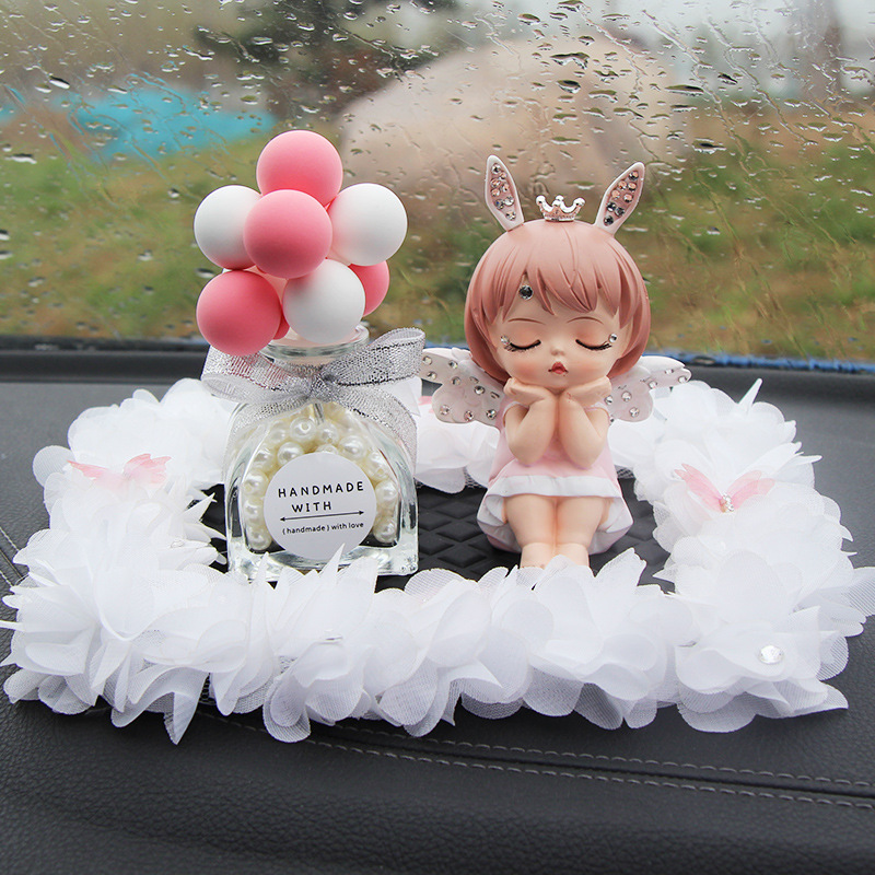 Adornos de coche Annie de diamantes adornos de coche ángel resina linda niña de dibujos animados interior del coche regalo de cumpleaños