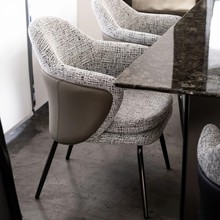 意式轻奢餐桌椅子家用现代高级感酒店洽谈接待书桌凳子靠背座椅