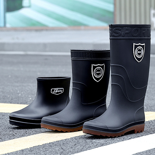 Stylish Warm Waterproof Size 39-48 Plus Size Men's and Women's Mid-Calf Waterproof Fleece Removable Rain Boots