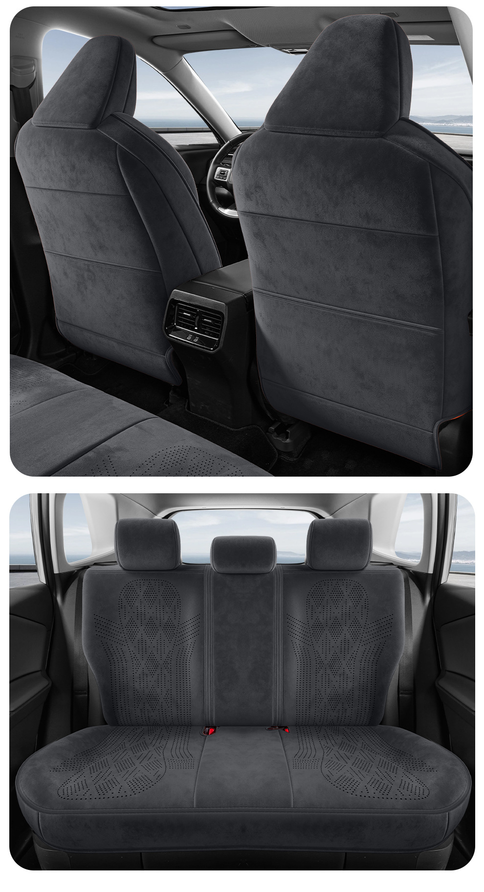 26 Models of Car Seat Covers Specifically for the Corolla Cross, Suitable for All Seasons, Fully Enclosed, Made of Perforated Suede, Breathable Seat Covers