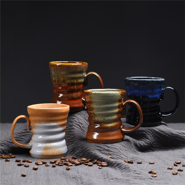 Vintage Ceramic Mugs Middle Eastern Style Kiln Fired Water Cups_voghion.com