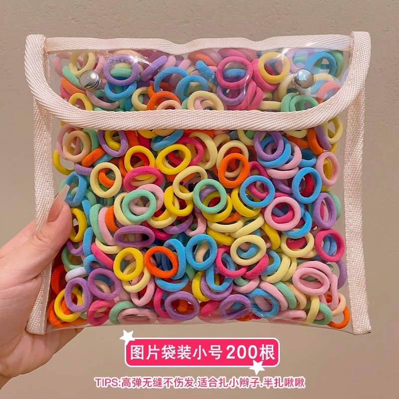 Anillo de cabello de color para niños banda de goma de alta elasticidad cuerda de cabeza niñas no lastimas toalla de cabello anillo de cabello cuerda de goma adornamiento para el cabello