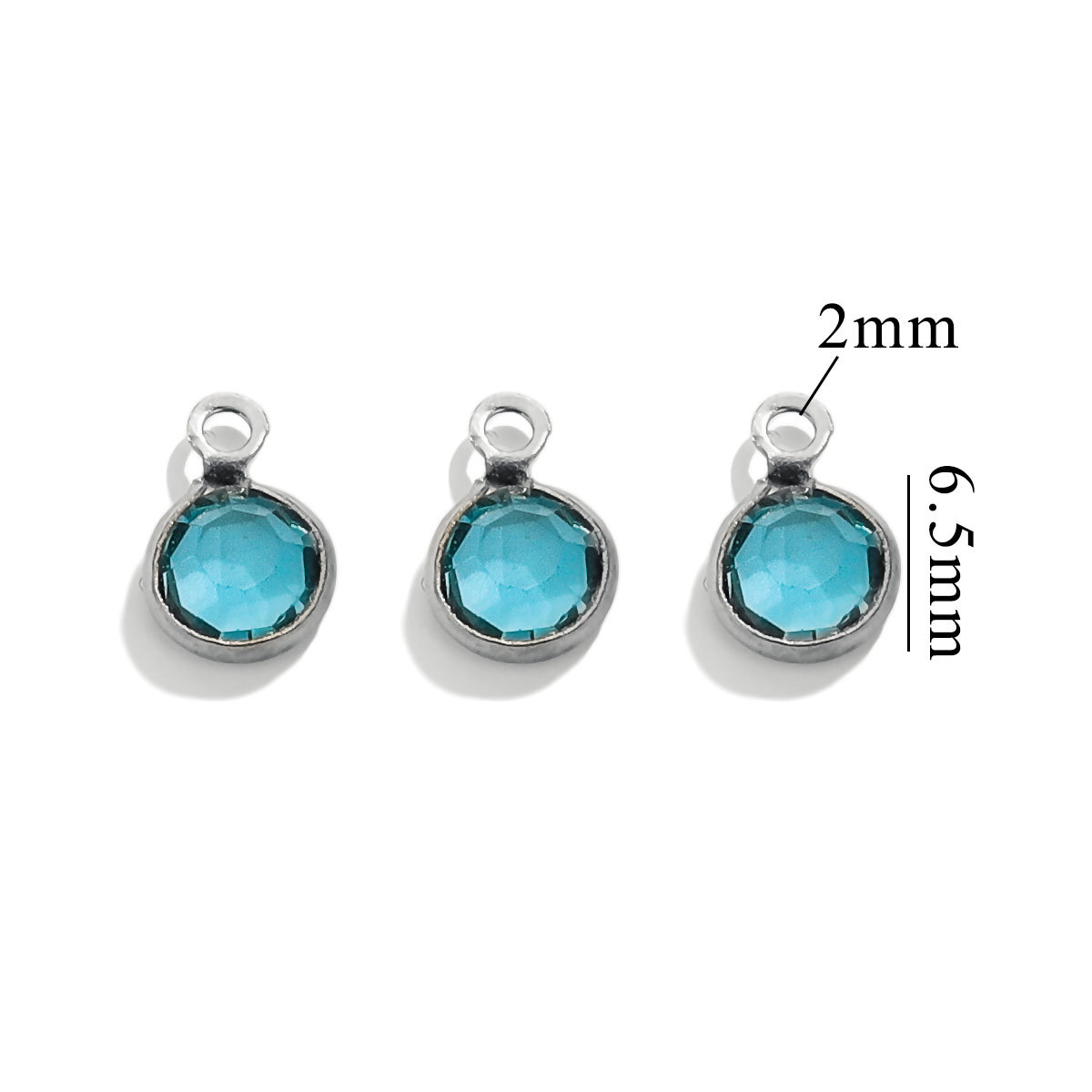 Accesorios redondos de acero inoxidable de color simple conector de cristal DIY joyería cadena collar de pulsera redonda