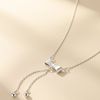 Advanced sexy necklace with tassels with bow, silver 925 sample, light luxury style