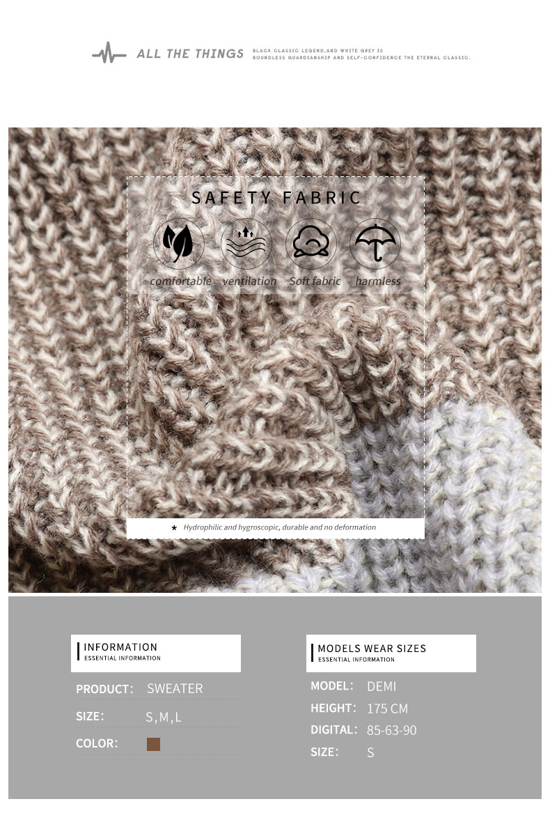 Mittellange Strickjacke in Kontrastfarbe_voghion.com