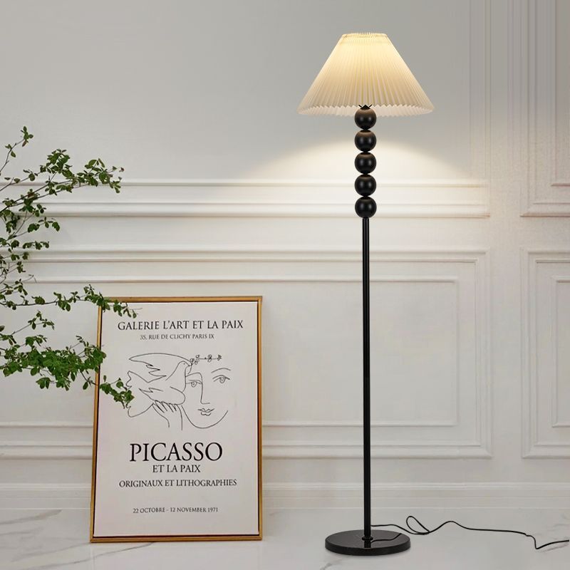 Floor Lamp American Retro Pleated Living Room Sofa Decorative Atmosphere Lamp Nordic Minimalist Eye Protection Bedroom Bedside Lamp