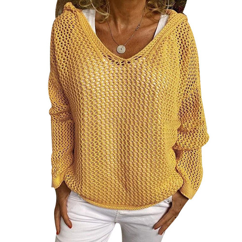 European and American Amazon Cross-Border Bestseller: Knitted Sun-Protective Hooded Outerwear — Thin, Loose-Fit Hooded Sweater