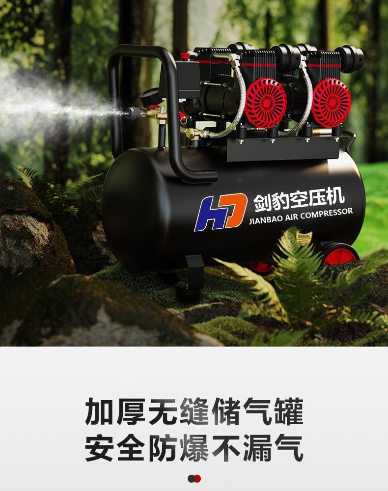New Model Air Pump Air Compressor Oil-Free Silent Inflator High-Pressure Air Pump for Woodworking, Auto Repair, and Painting