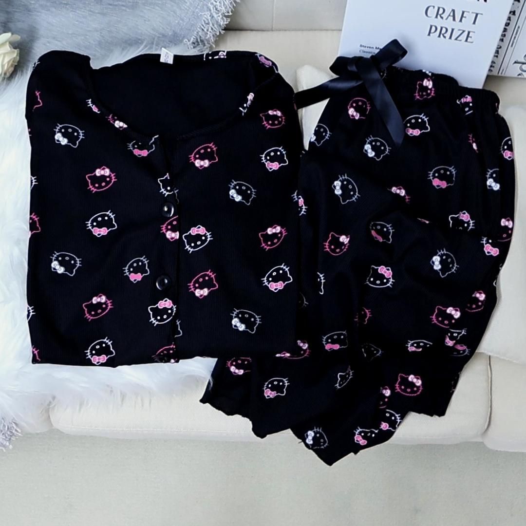 Al por mayor transfronterizo explosión primavera y otoño delgada V-collar cardigan hilo de hielo pijama de mangas cortas pantalones largos set de ropa para el hogar