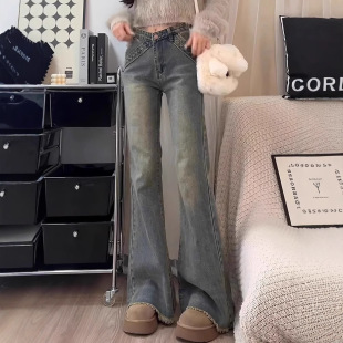 Flare pants women's 2025 new summer high waist slimming plus size chubby girl pants micro Denim pants