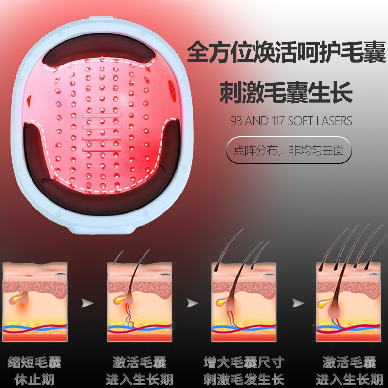 越境発毛キャップLLLTレーザー発毛器 毛包修復 オイルコントロール 脱毛防止 スマートタッチスクリーン発毛器|undefined