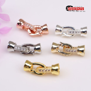 14K Gold-Filled Pearl Necklace Set Buckle DIY Jewelry Accessories Flower-Shaped Buckle Sweater Chain Connection Finishing Buckle Head