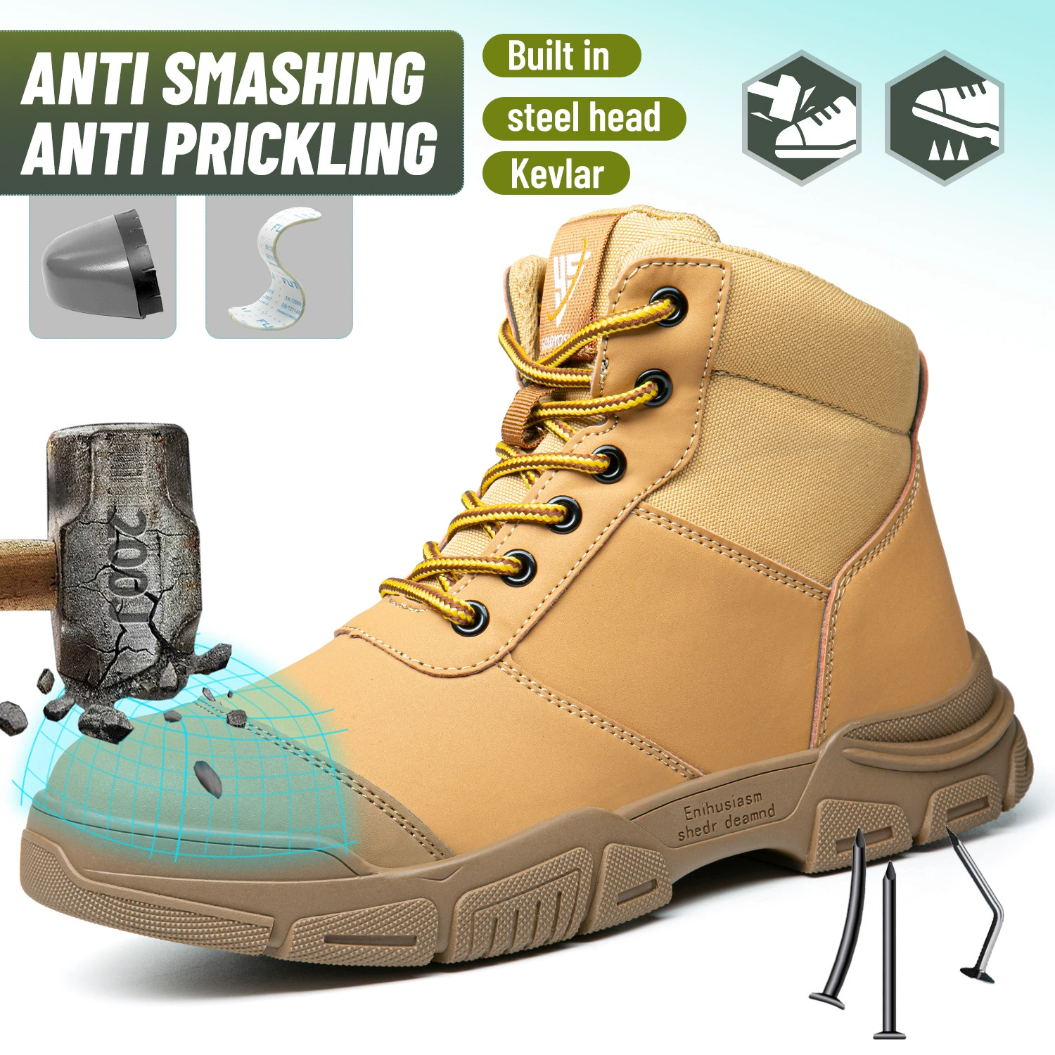 Обувь по охране труда Чжунган противоударная и проколотая стальная головка