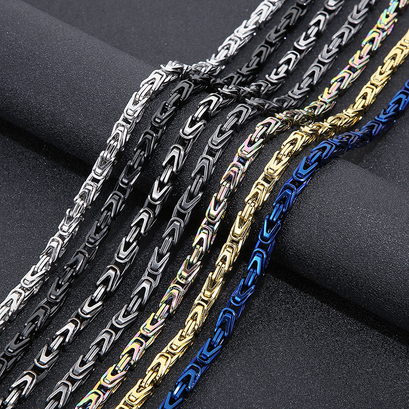 Retro creative trend necklace hip-hop style stainless steel