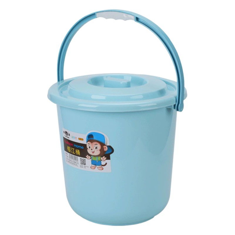С крышкой утолщенное домашнее большое пластиковое устойчивое к падению домашнее портативное ведро домашнее ведро школьное общежитие студенческое ведро