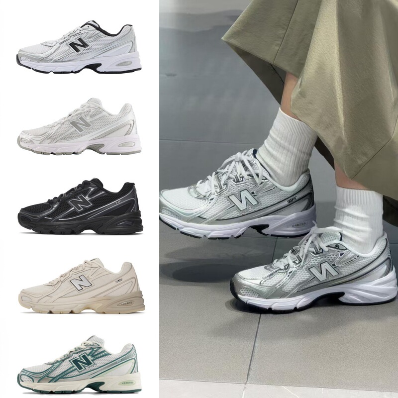 Pure Original New Balance Nb740 Casual Trendy Dad Shoes Retro Versatile Running Shoes Mesh Breathable Sports Shoes