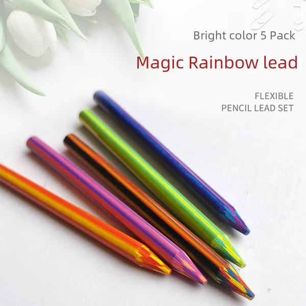 Magic Rainbow Lead Automatic Pen Refill Children's Creative Graffiti Mixed Color Gradient Hand-painted Multi-color Pencil Lead