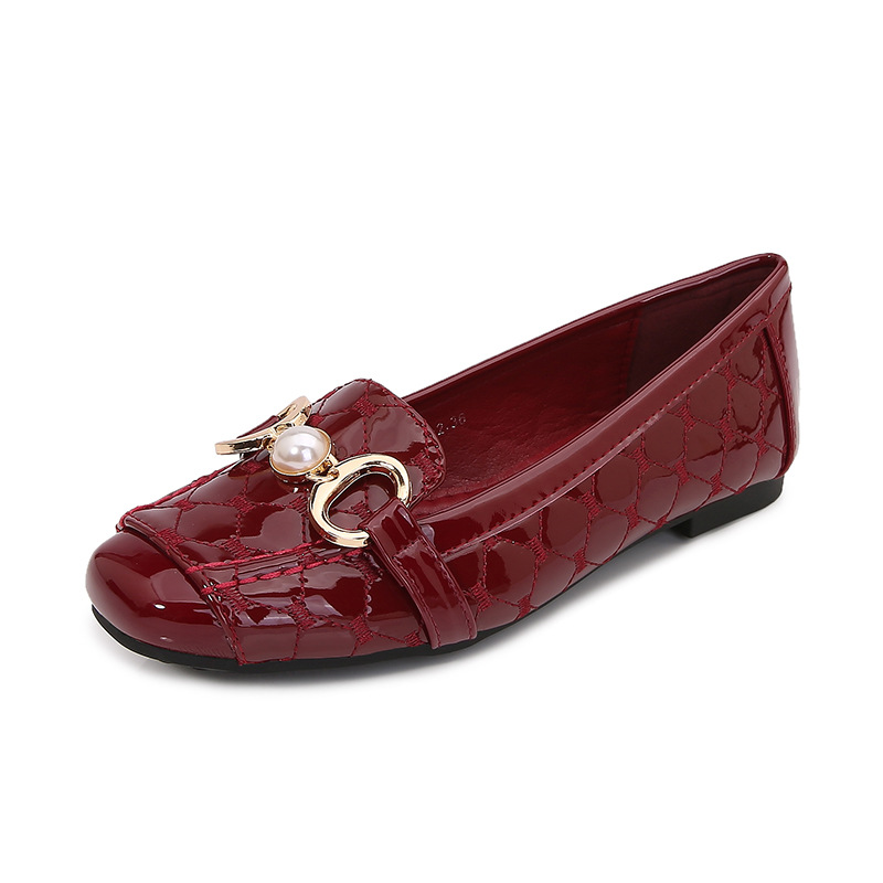 Hong Kong Trendy Brand DouDou Loafers, Popular Square-toed Flat Shoes For Women, 2023 Versatile And Stylish Soft Leather_vogvips.com