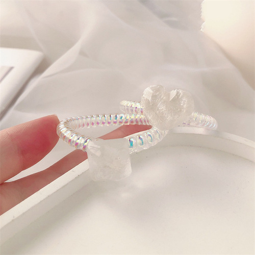 Water ripple love phone cord hair ring cute heart phone ring hair rope girl high elastic rubber band hair accessories