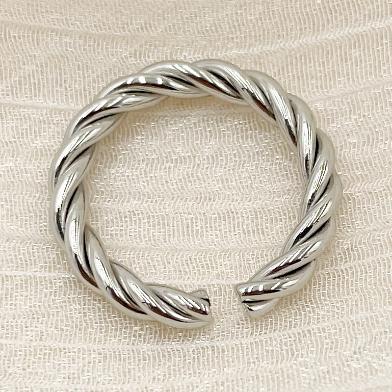 Simple Style Geometric Stainless Steel Plating Open Ring 1 Piece