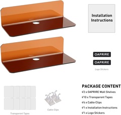 Colorful Floating Shelves Wall Mounting Rack without Drilling Wall Storage Shelf Acrylic Clock Speaker Storage Shelf