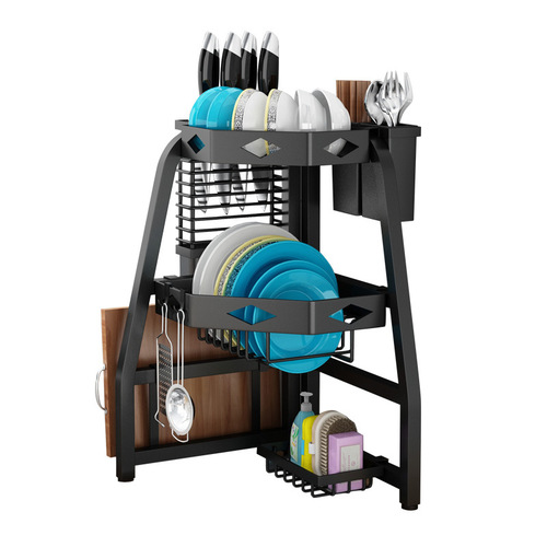Kitchen sink rack corner drain rack bowl and chopstick storage kitchen countertop cupboard drain household dish rack